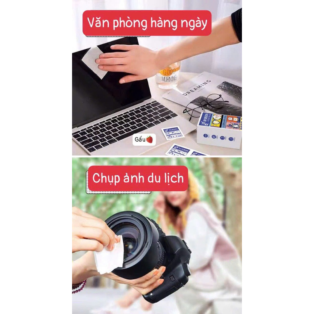 Hộp 100 miếng bông lau kính nano