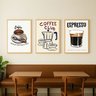 11 Set 3 Tranh Canvas Treo Tường Chủ Đề Cafe BH116 - Tranh Decor, Trang Trí Quán Cafe, Quán Nước, Coffee Sắc Nét