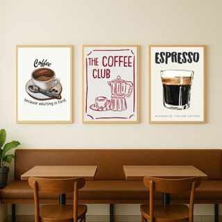 11 Set 3 Tranh Canvas Treo Tường Chủ Đề Cafe BH116 - Tranh Decor, Trang Trí Quán Cafe, Quán Nước, Coffee Sắc Nét