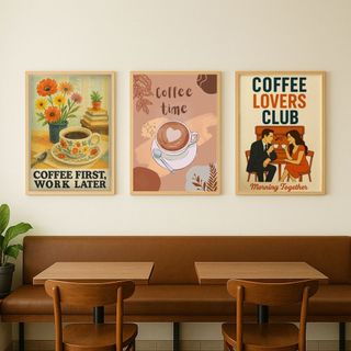 11 Set 3 Tranh Canvas Treo Tường Chủ Đề Cafe BH116 - Tranh Decor, Trang Trí Quán Cafe, Quán Nước, Coffee Sắc Nét