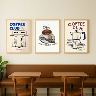 11 Set 3 Tranh Canvas Treo Tường Chủ Đề Cafe BH116 - Tranh Decor, Trang Trí Quán Cafe, Quán Nước, Coffee Sắc Nét
