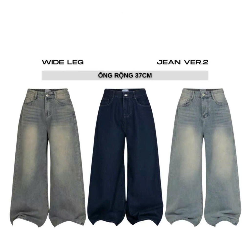 Quần Jeans Ống Rộng Joolate Tôn Dáng Cạp Cao Unisex (Ống 37cm) - Q.Ong371