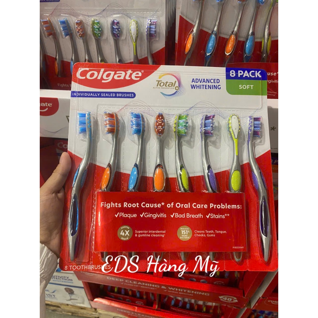 BỘ 8 BÀN CHẢI ĐÁNH RĂNG COLGATE - EDS Hàng Mỹ | Shopee Việt Nam