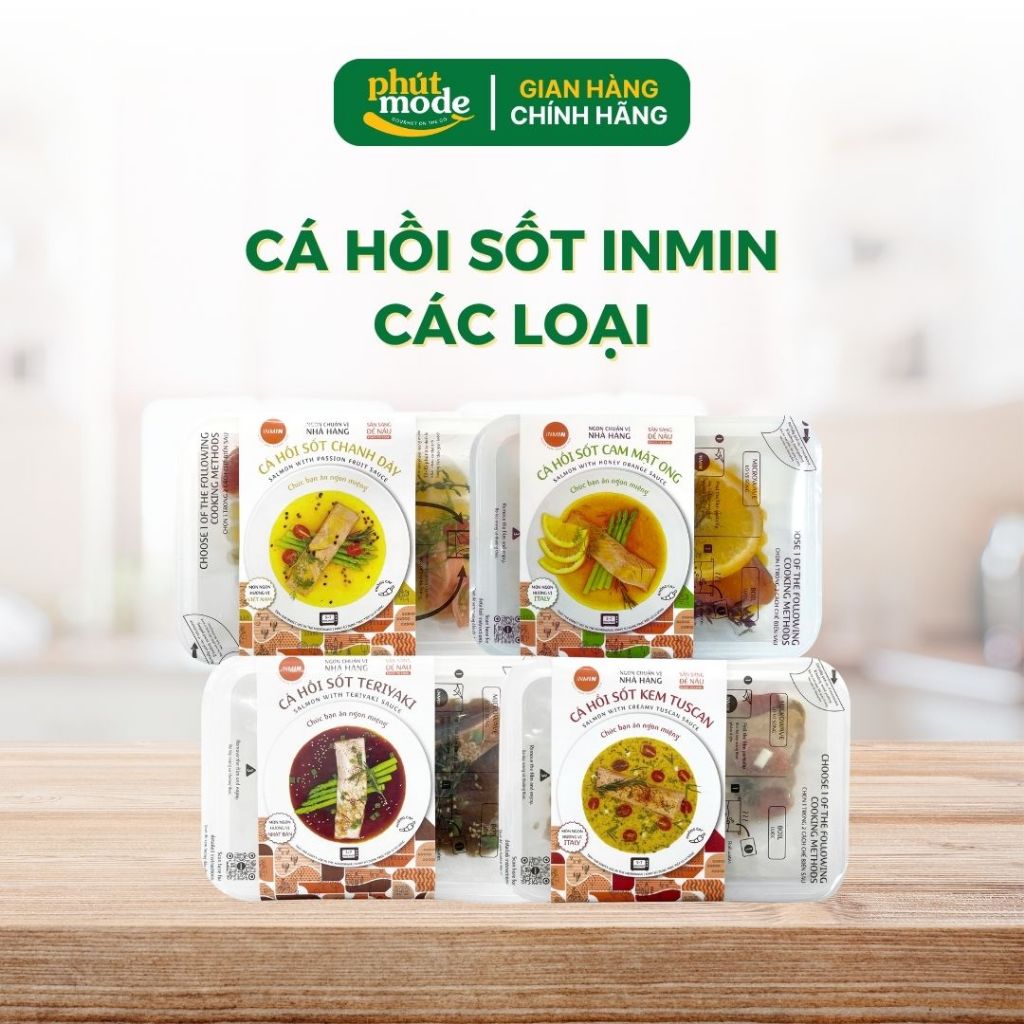Cá hồi sốt INMIN FOOD Các loại - Hải sản chế biến sẵn giàu dinh dưỡng, tốt cho mọi người 180g