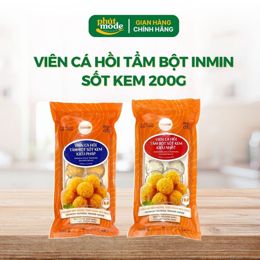 Viên cá hồi tẩm bột kiểu Nhật/Pháp INMIN 200G