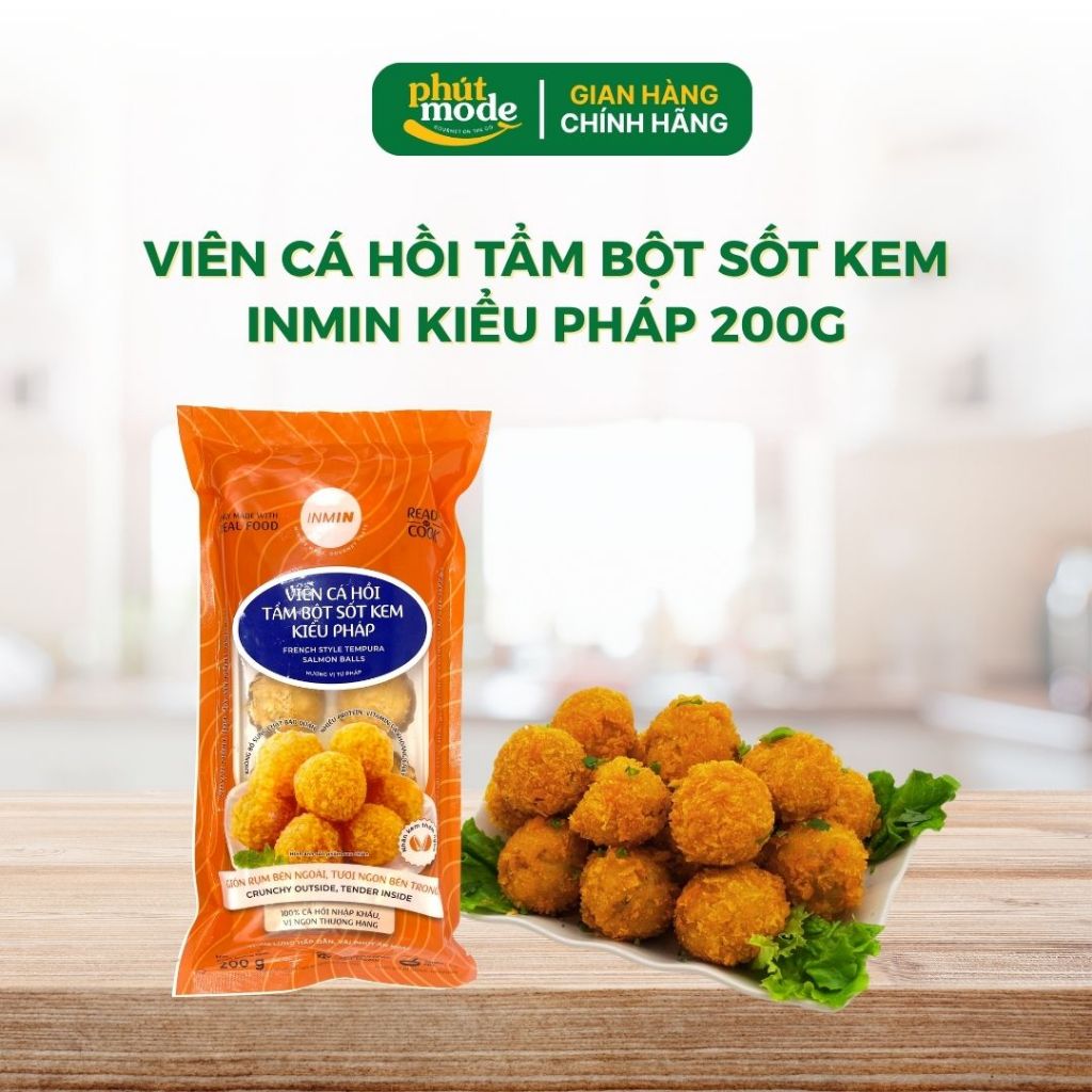 Viên cá hồi tẩm bột kiểu Nhật/Pháp INMIN 200G