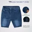 Quần Short Jean nam TM Store xanh wash Denim Cotton dày bền form đẹp