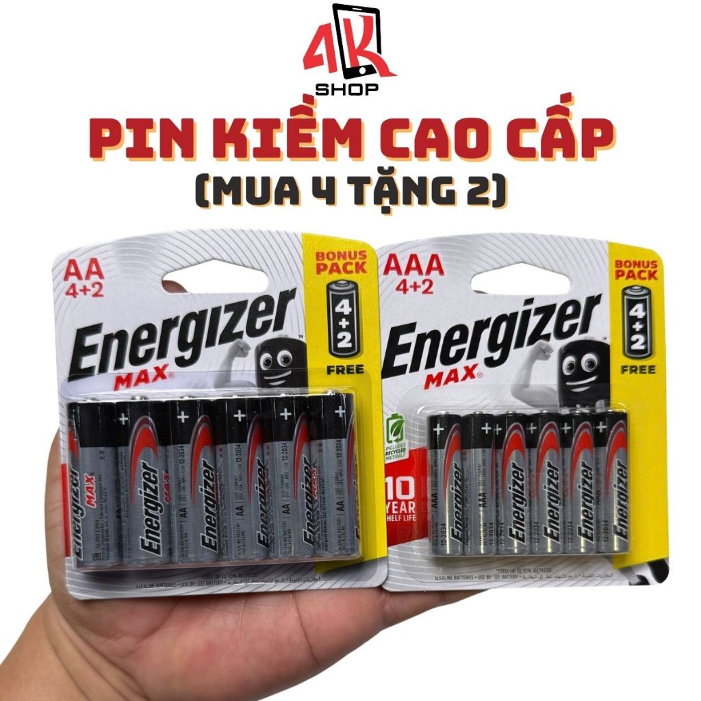 Pin Energizer chính hãng vỉ 4+2 Pin 2A 3A kiềm cao cấp | Shopee Việt Nam