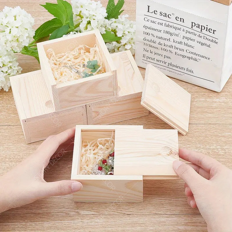Hộp gỗ nắp trượt, hộp quà tết, đựng phụ kiện đa năng