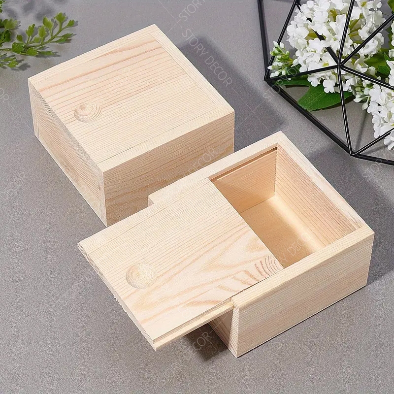 Hộp gỗ nắp trượt, hộp quà tết, đựng phụ kiện đa năng