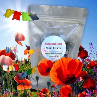 Pha 10 lít nước xả vải, tại nhà thơm ngát (160g hương), màu xanh và hồng ( tặng kèm 1 chai xịt thơm quần áo 50ml)