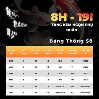 Cần Câu Đài Mỹ Nhân Ngư Hoàng Kim Tông Sư 8h 19i Bản Săn Hàng Chuyên Săn Cá Lớn