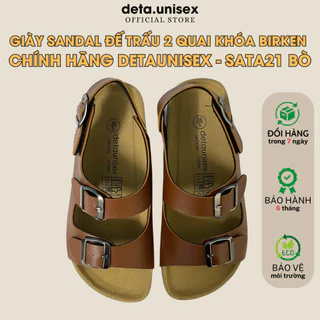 Giày dép đế trấu sandal quai ngang 2 khoá Detaunisex - SATA21B