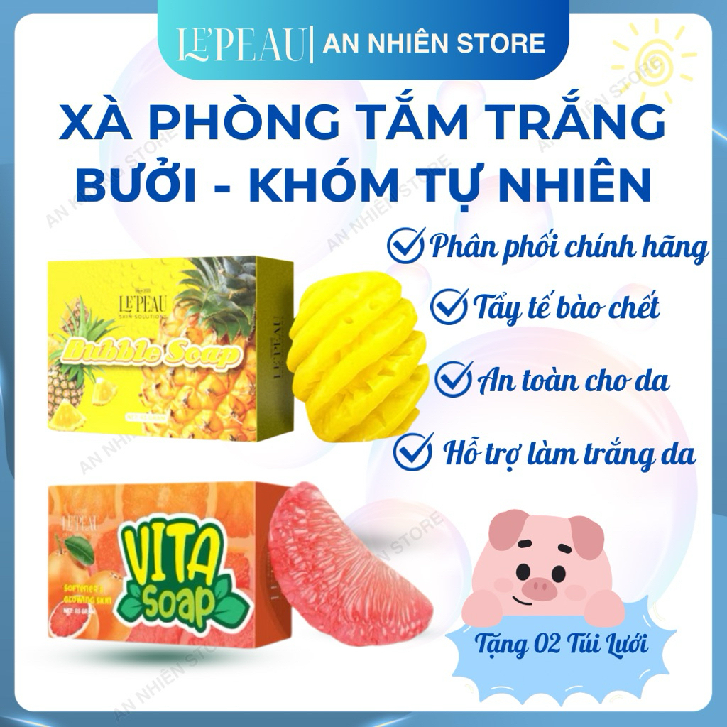 [TẶNG TÚI LƯỚI] Soap Bưởi - Soap Khóm | Xà Phòng Tắm Trắng, Tẩy Da Chết Hiệu Quả