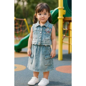 🦋 SET JEAN BÉ GÁI THÊU CHÚ VOI - 3TB17390611 | SIZE 1-8 | HANG HIPHOP HOT HOT 🐘💙