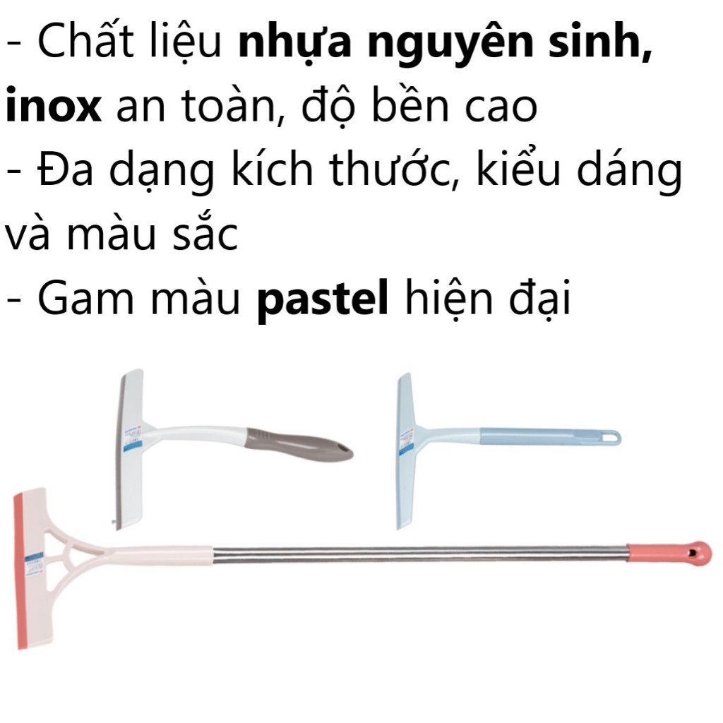 Cây gạt nước nhựa VIỆT NHẬT - Cán ngắn, cán dài inox, lau kính, vệ sinh sàn nhà tắm - 9521/2/3 AMIZIN