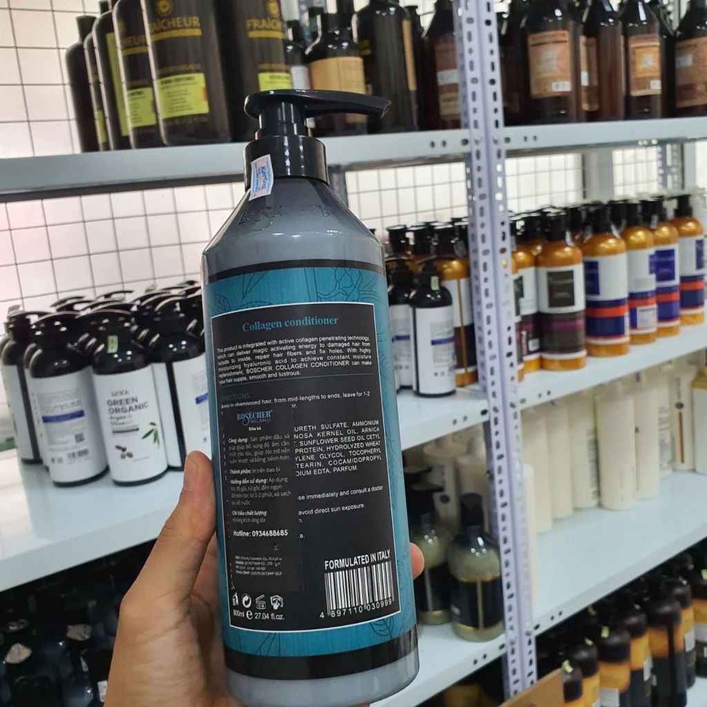 Lẻ dầu gội lẻ xả Collagen Bosecher 800ml giúp hỗ trợ tóc mềm mại giảm rụng tóc, giảm gàu, giảm dầu