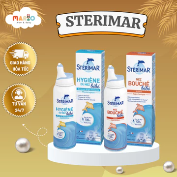 Xịt muối mũi Sterimar nước biển sâu xịt mũi cá heo vàng, cam Sterimar pháp 100ml