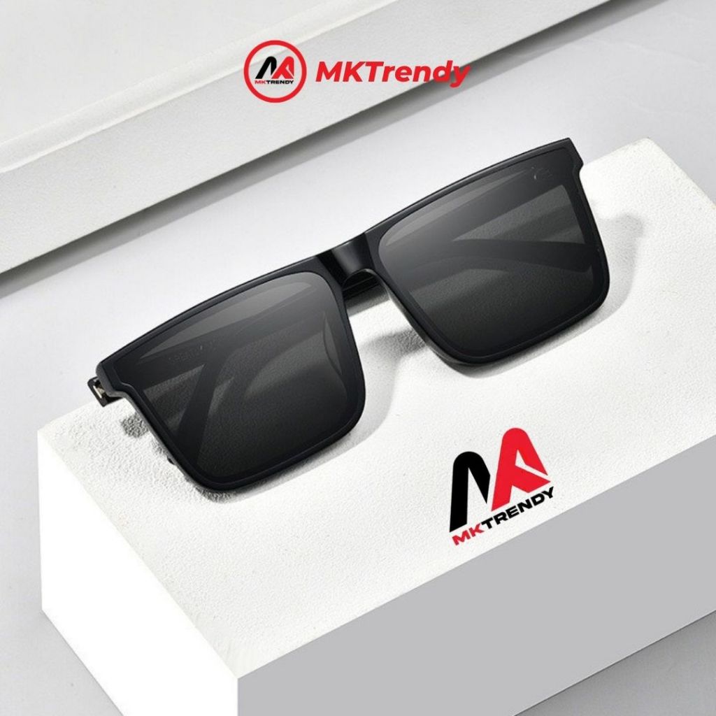 Kính mát thời trang nam nữ MKTRENDY kính râm gọng vuông đi đường chống bụi chống tia UV giảm chói phong cách M3