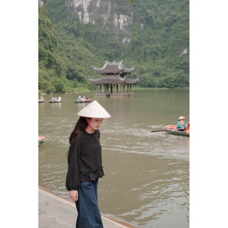 Miyu top - Áo tơ chấm bi tay bồng Ma Vie