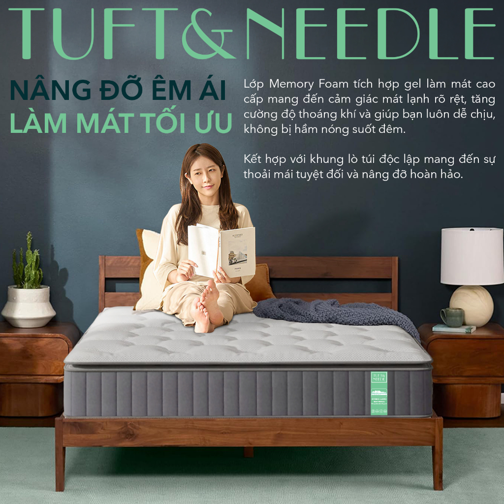 Nệm Latex Hybrid TUFT & NEEDLE, Khung Lò Xo Túi Độc Lập Cách Ly Dao Động Kết Hợp Cao Su Thiên Nhiên | BigBuy360 - bigbuy360.vn