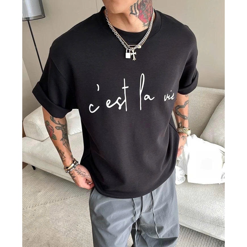 Áo thun Stee Cổ tròn C'EST LA VIE Localbrand ICVCVNI Unisex Cotton