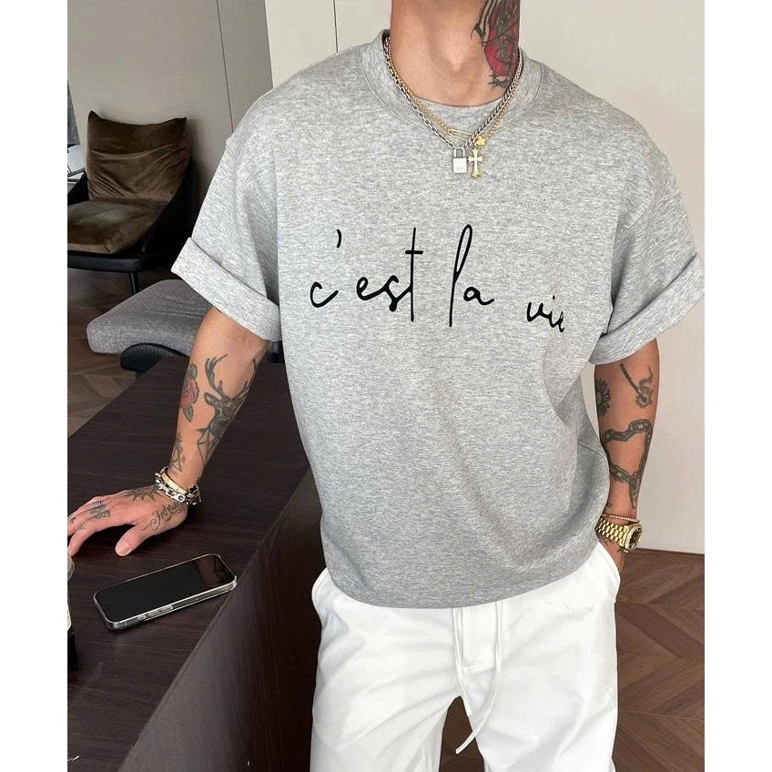 Áo thun Stee Cổ tròn C'EST LA VIE Localbrand ICVCVNI Unisex Cotton