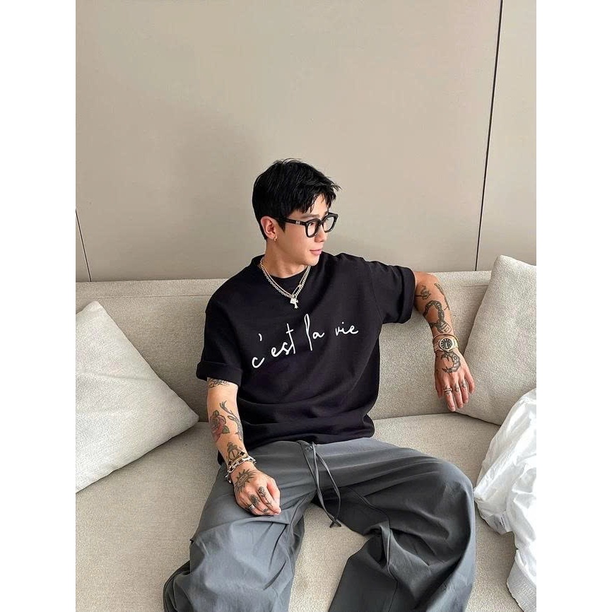 Áo thun Stee Cổ tròn C'EST LA VIE Localbrand ICVCVNI Unisex Cotton