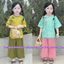 Bộ bà ba Nhã Chi chất vải gấm mềm mát size 7kg - 35kg/ Bộ quần áo bé gái