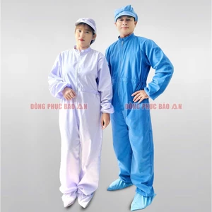 Đồng Phục Phòng Sạch Liền Thân Bảo An Kaki Cao Cấp Chống Bụi Bẩn, Đảm Bảo An Toàn Cho Người Lao Động