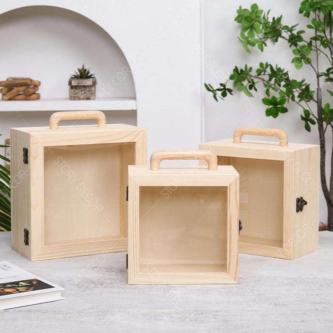 Hộp gỗ khóa cài có tay cầm sang trọng và đẹp, hộp đựng quà tết, đựng phụ kiện đa năng nhiều kích thước