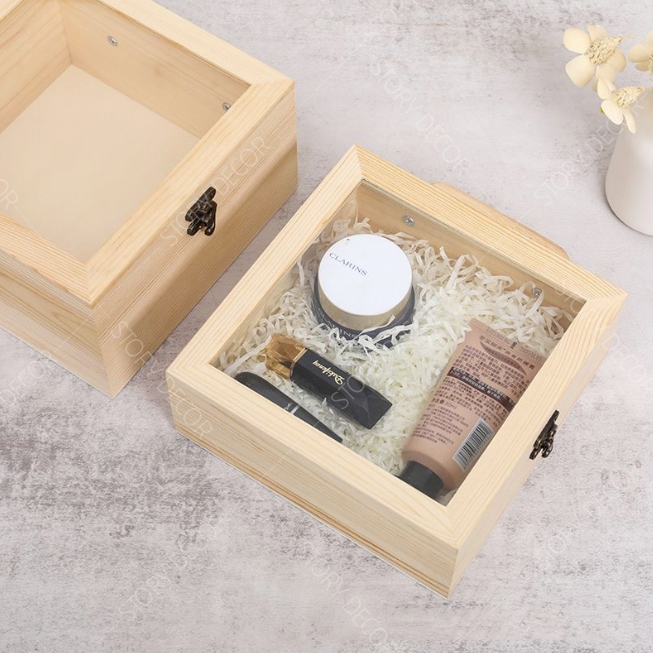 Hộp gỗ khóa cài có tay cầm sang trọng và đẹp, hộp đựng quà tết, đựng phụ kiện đa năng nhiều kích thước