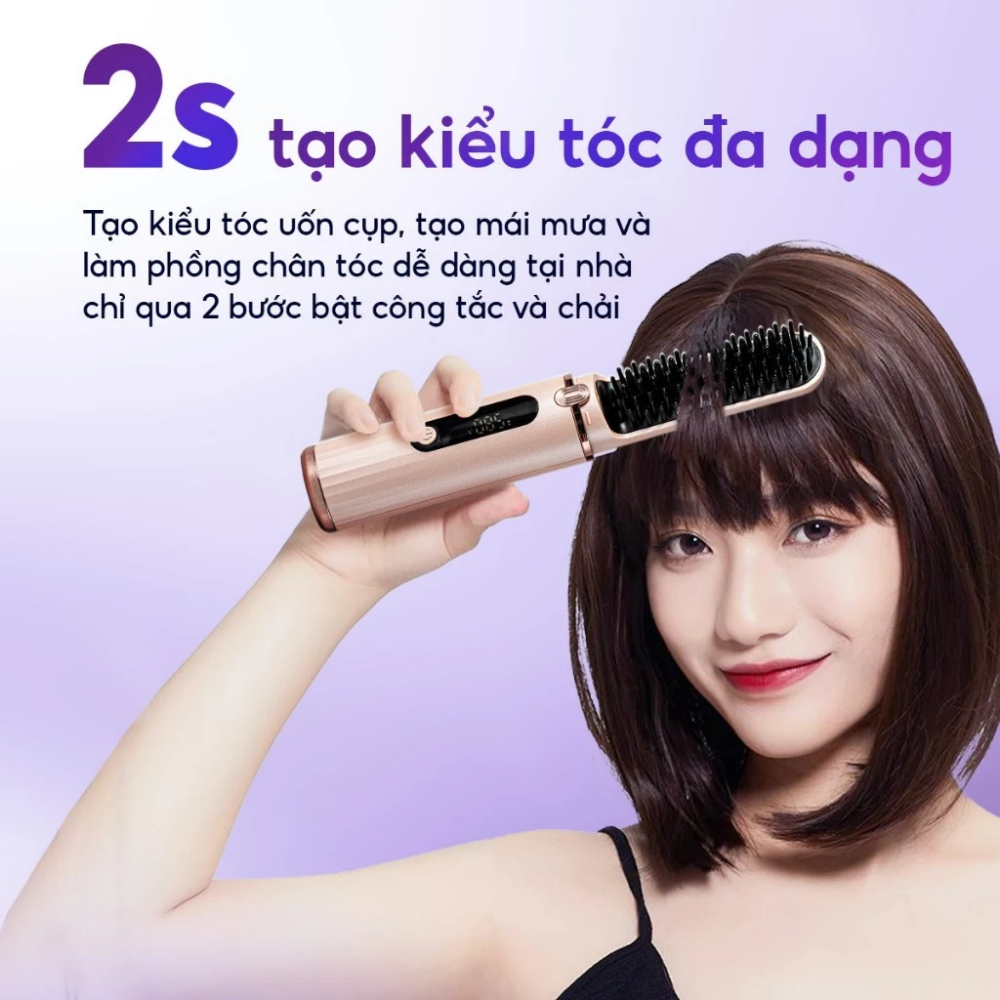 Lược Điện Chải Tóc Chính Hãng Tạo Kiểu Chuyên Nghiệp, Uốn Duỗi Ép Tóc, Bảo Hành 2 Năm