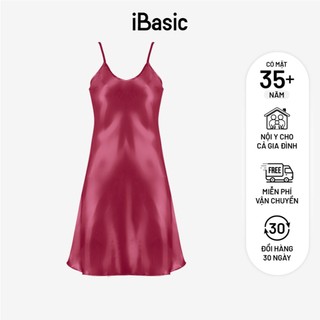 Đầm ngủ nữ iBasic hai dây lụa satin mềm mại 7916