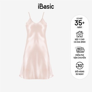 Đầm ngủ nữ iBasic hai dây lụa satin mềm mại 7916