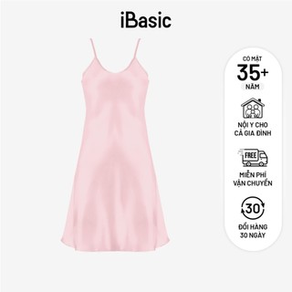 Đầm ngủ nữ iBasic hai dây lụa satin mềm mại 7916