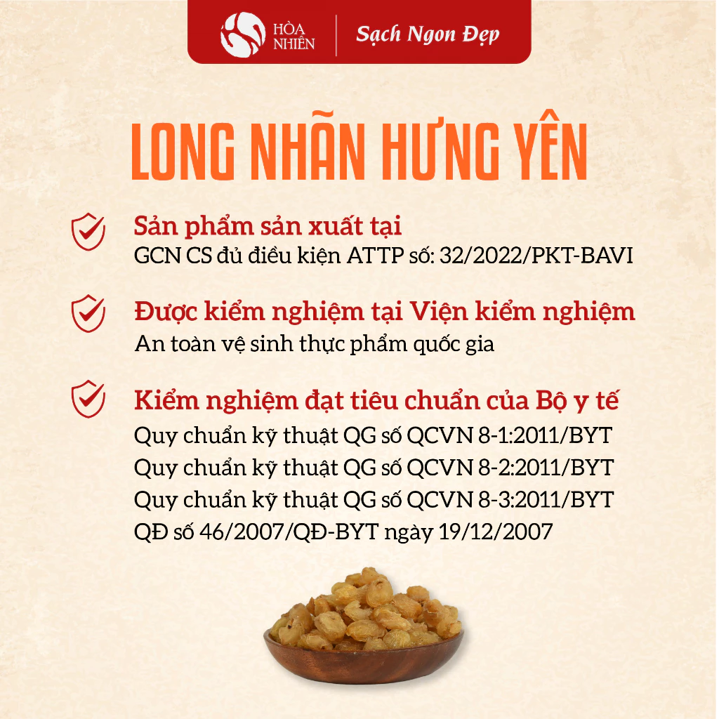 Long Nhãn sấy khô, Long Nhãn Hưng Yên (nhãn nhục), làm từ Nhãn Lồng  - Hòa Nhiên