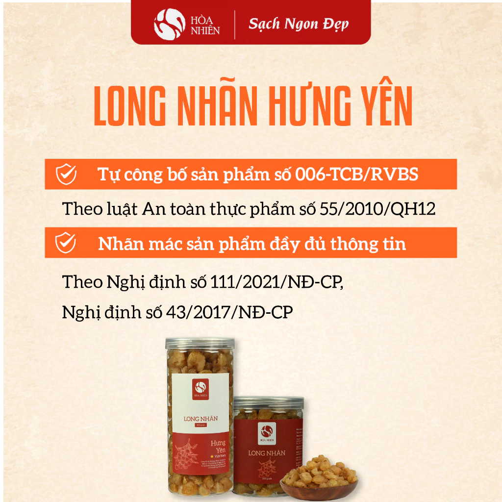 Long Nhãn sấy khô, Long Nhãn Hưng Yên (nhãn nhục), làm từ Nhãn Lồng  - Hòa Nhiên