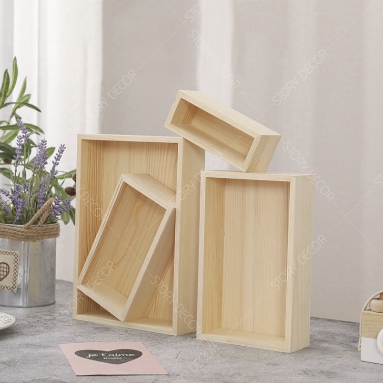 Khay gỗ tự nhiên, khay đựng đồ gói quà đa năng. Hộp đựng đồ phụ kiện