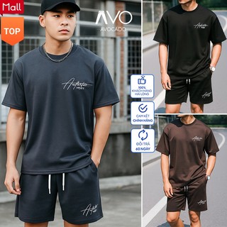 Đồ Bộ Set Quần áo Thể Thao Nam Nữ mùa Hè cộc tay mát mẻ mặc ở nhà Chất CO GIÃN TỐT Avocado