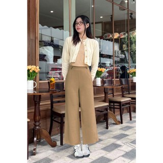 [LAMER X VÕ HÀ LINH] Quần Dáng Ống Rộng Cạp Liền Cúc Đóng V64W24Q001