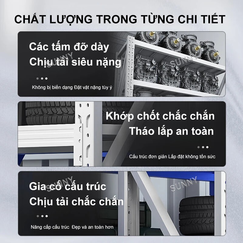 SUNNY Kệ sắt nhiều lớp đa năng có khả năng chịu lực tốt dễ lắp ráp và tiết kiệm không gian