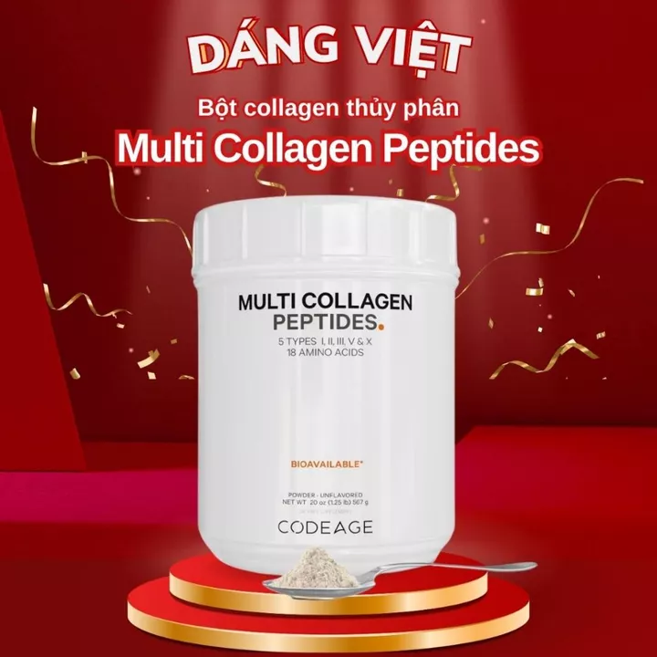 Code Age Multi Collagen Peptide Bột Collagen Thuỷ Phân CODEAGE 567gr - Dáng Việt