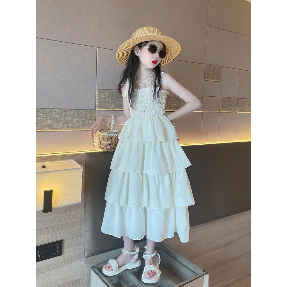 Đầm dài tầng bé gái , đầm dài thiết kế bé gái size đại, maxi bé gái đi biển, đầm cặp mẹ và bé