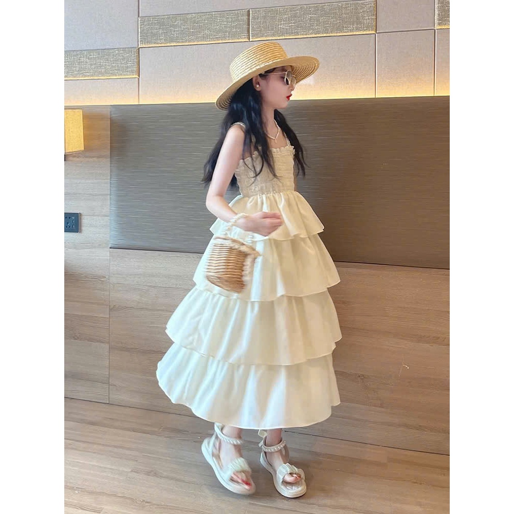 Đầm dài tầng bé gái , đầm dài thiết kế bé gái size đại, maxi bé gái đi biển, đầm cặp mẹ và bé