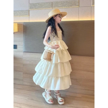 Đầm dài tầng bé gái , đầm dài thiết kế bé gái size đại, maxi bé gái đi biển, đầm cặp mẹ và bé