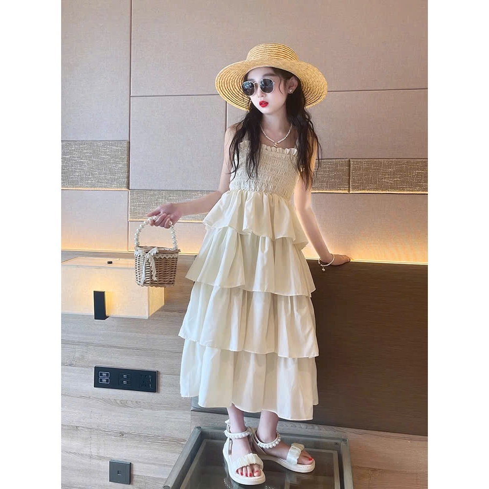 Đầm dài tầng bé gái , đầm dài thiết kế bé gái size đại, maxi bé gái đi biển, đầm cặp mẹ và bé