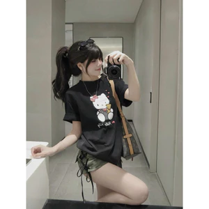 Áo Thun Mèo Hoạt Hình New items 2025 Định Lượng 260gsm Chất Vải Cotton Dày Dặn