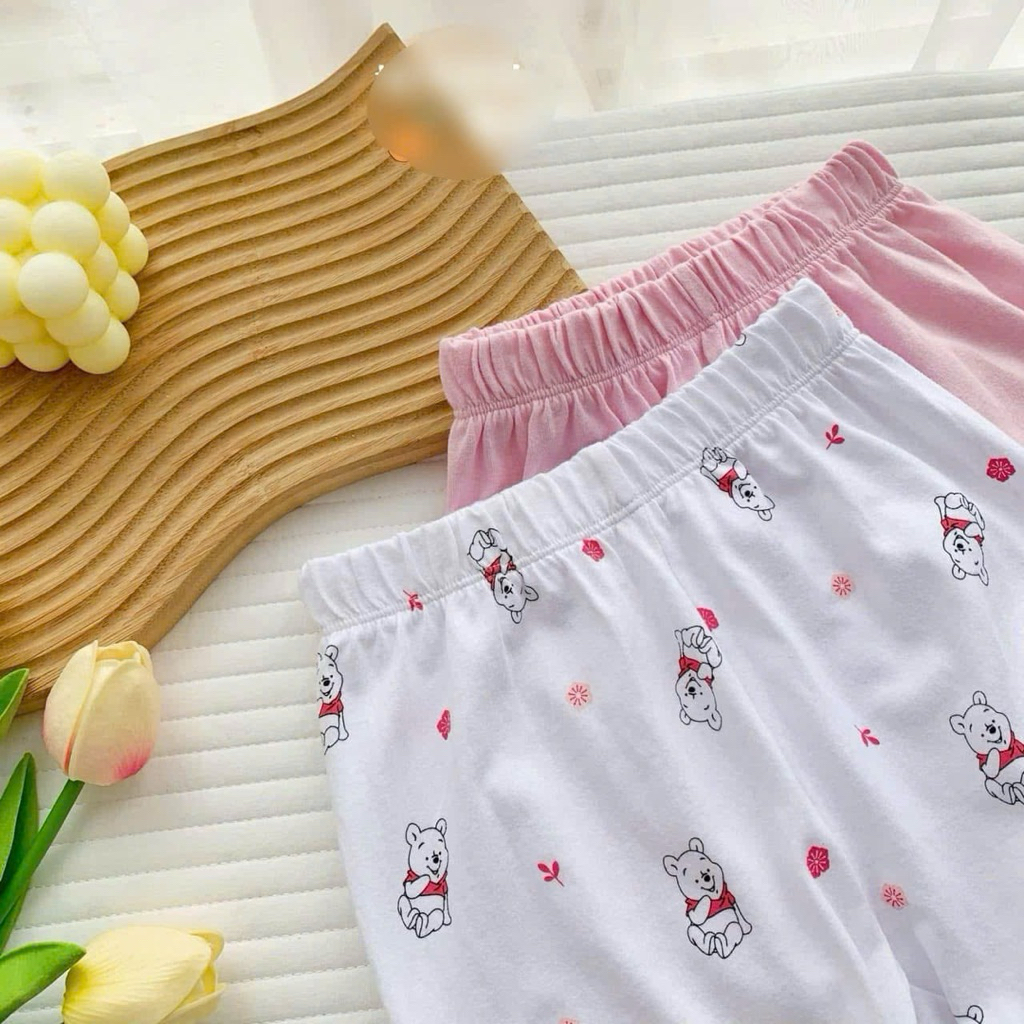 Set bộ quần áo cotton bé gái C6017 in hình gấu cute 2-7 tuổi 2 màu đồ trẻ em mặc thu đông