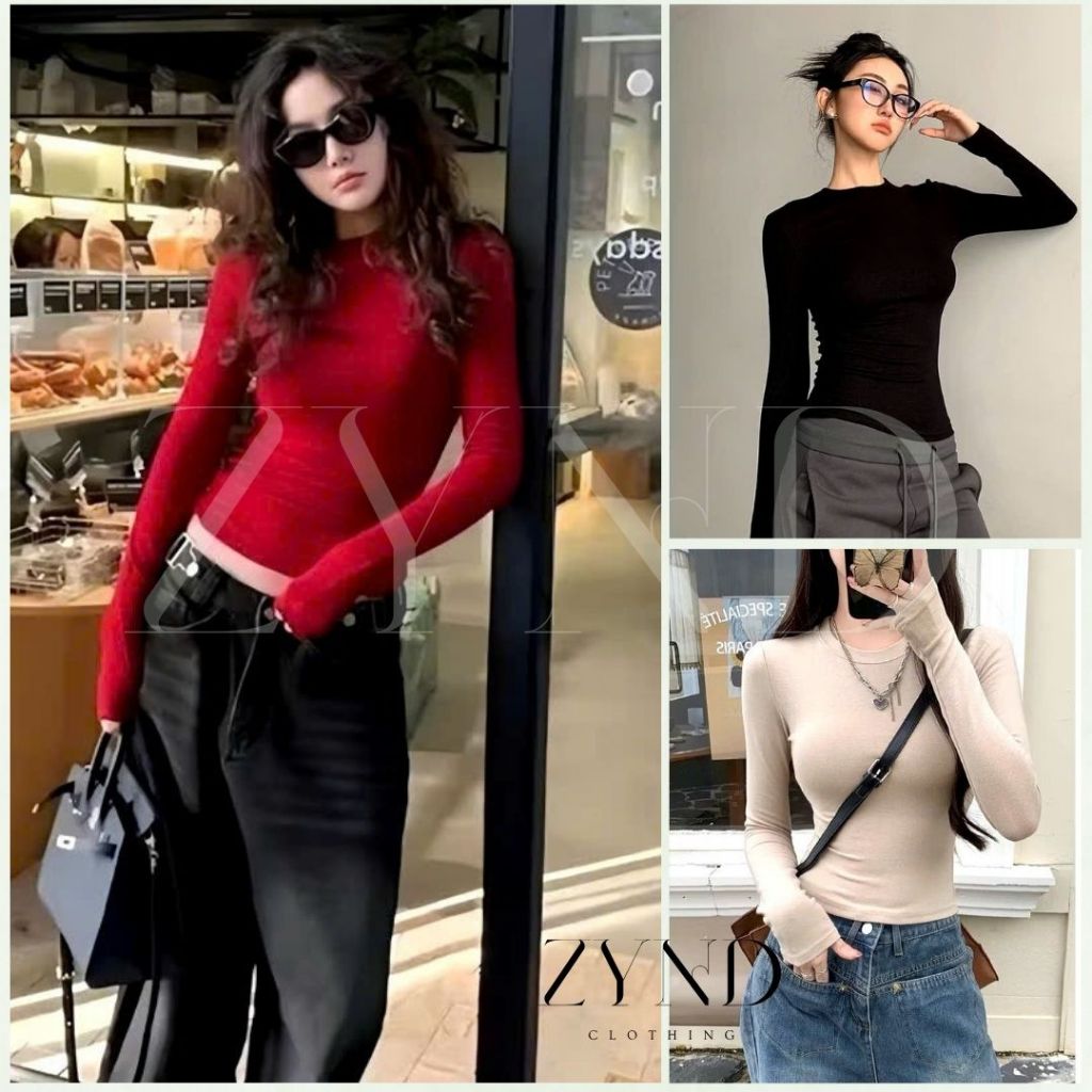 ÁO THUN DÀI TAY ZYND - Áo thun giữ nhiệt ôm body thắt eo tôn dáng vải cotton - AD-M660